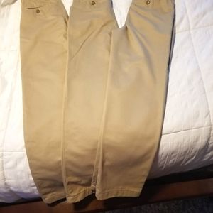 Lands End Khaki Uniform pants boys 12